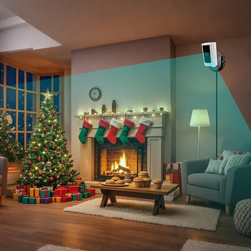 iTODOS 2 Pack Indoor Cam Adhesive Wall Mount Bracket for Ring,Strong VHB Stick On,No Drilling Camera Mount for Ring,Two Ways Installation with Tape and Screws-Black - Image 3